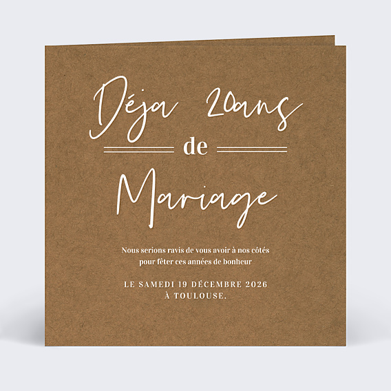 Invitation anniversaire mariage Bohème