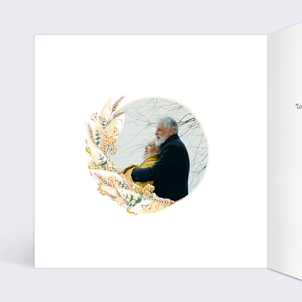 Invitation Anniversaire de Mariage Bohème Chic Intérieur Gauche