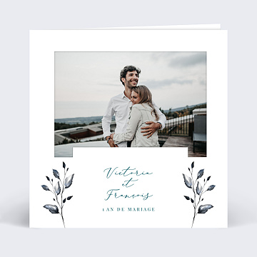 Invitation anniversaire de mariage Dcoupe Fleurs de Coton