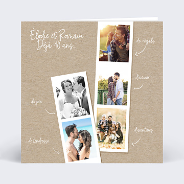 Invitation anniversaire de mariage Photomaton Dlicat