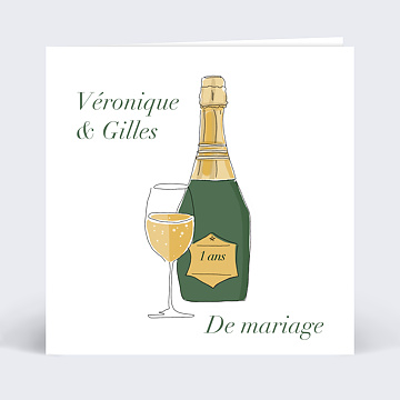 Invitation Anniversaire de Mariage Champagne
