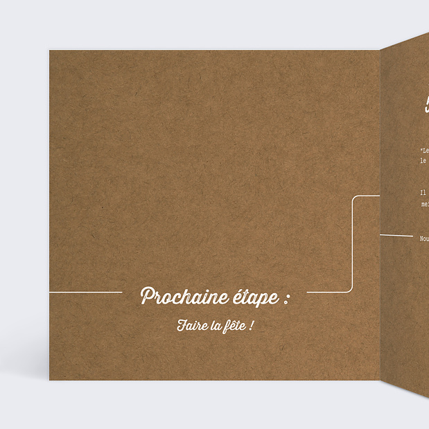 Carte d'Invitation Anniversaire de Mariage Timeline Kraft Intérieur Gauche