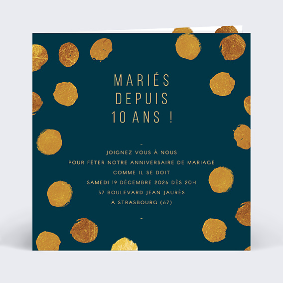 Invitation anniversaire de mariage Graphique Chic