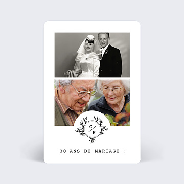 Invitation Anniversaire de Mariage Tampon Rustique