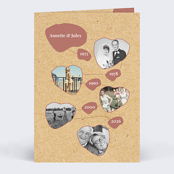 Invitation anniversaire mariage Timeline Romance