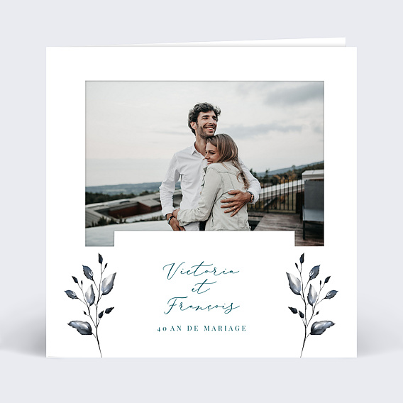 Invitation anniversaire mariage Découpe Fleurs de Coton