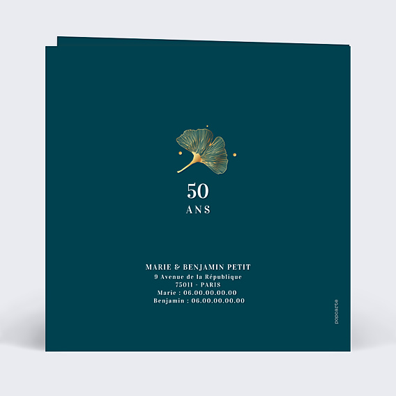 Invitation anniversaire de mariage Ginkgo