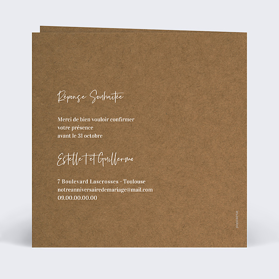 Invitation anniversaire de mariage Bohème