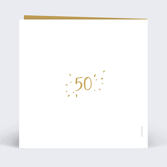 Invitation anniversaire de mariage Typo Ocre 