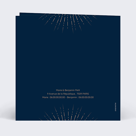 Invitation anniversaire de mariage Feux d'Artifices