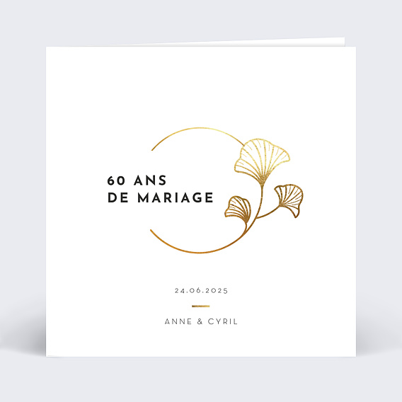 Invitation anniversaire mariage Rosace Ocre
