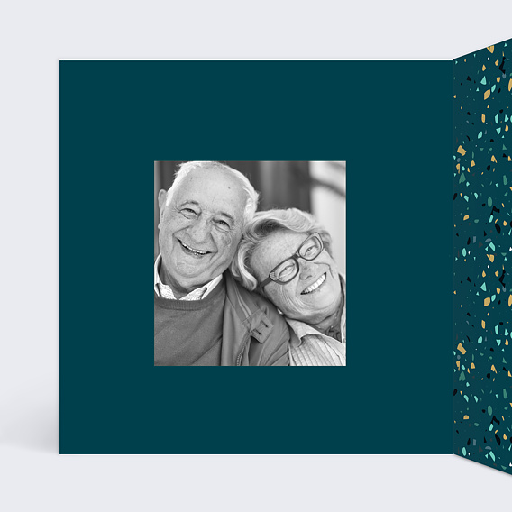 Invitation anniversaire mariage Chiffres Ocre Intérieur Gauche