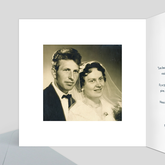 Invitation anniversaire mariage Dorure Marianne Intérieur Gauche