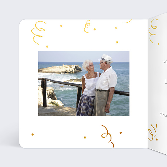 Invitation anniversaire mariage Fête Ocre Intérieur Gauche