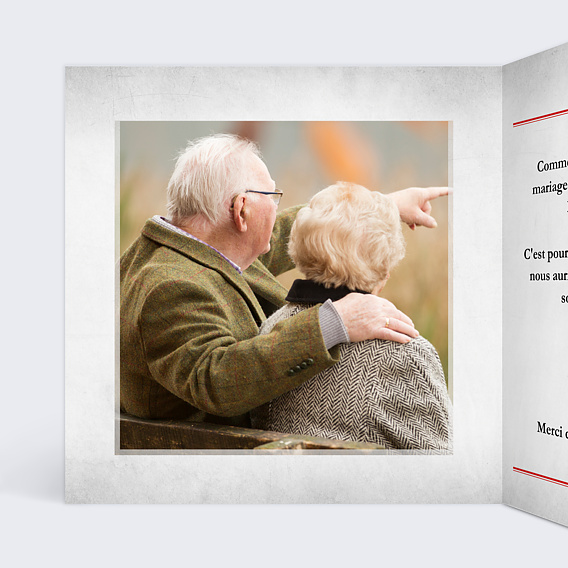 Invitation anniversaire mariage Rétrospective Journal Intérieur Gauche