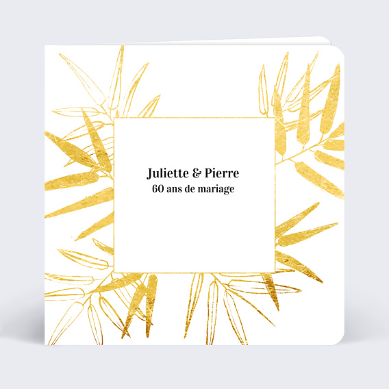 Invitation anniversaire mariage Feuilles