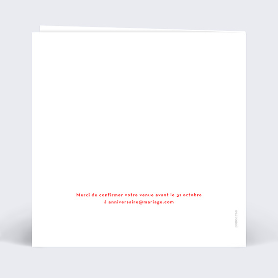Invitation anniversaire de mariage Découpe Cœur