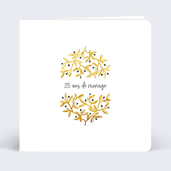 Invitation anniversaire mariage Oliviers Ocre