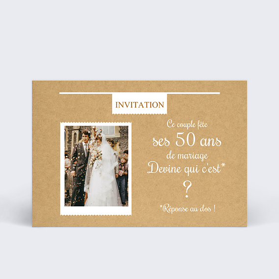 Invitation anniversaire mariage Devine Qui C’est