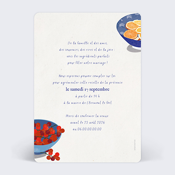 Invitation anniversaire de mariage Recette