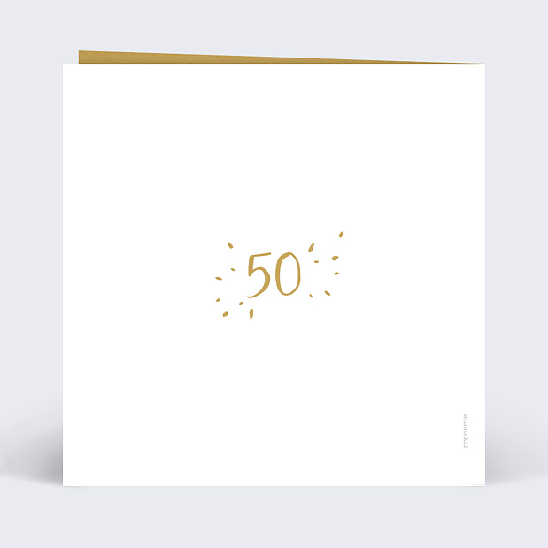 Invitation Anniversaire de Mariage Typo Ocre Verso