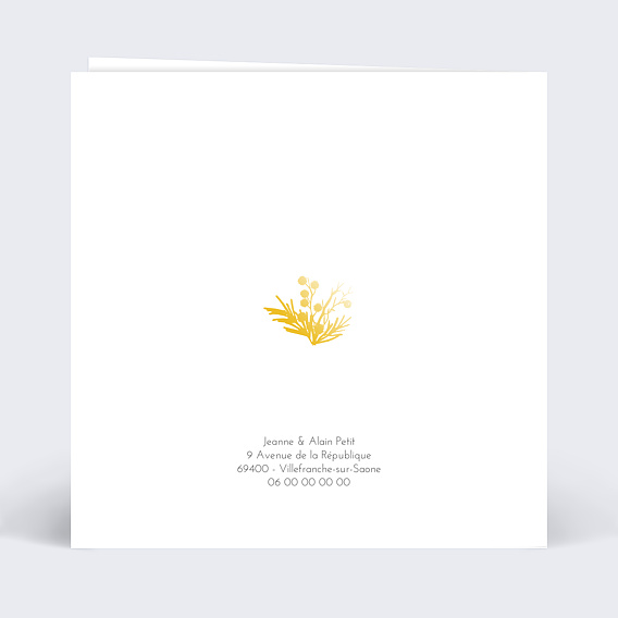 Invitation anniversaire mariage Dorure Couronne Photo Verso