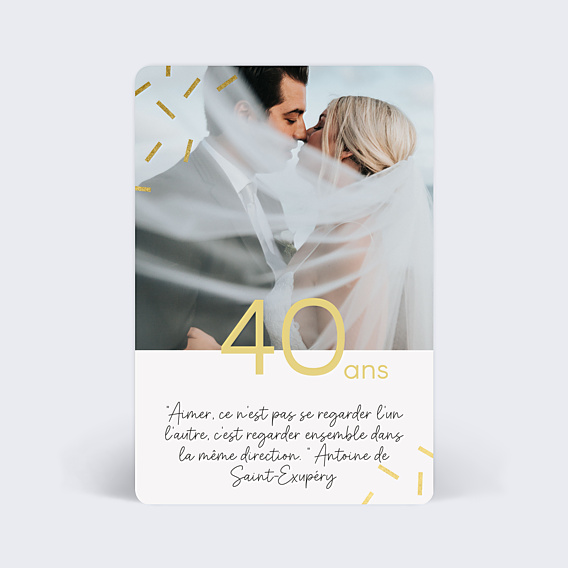 Invitation anniversaire de mariage 10 ans Chic