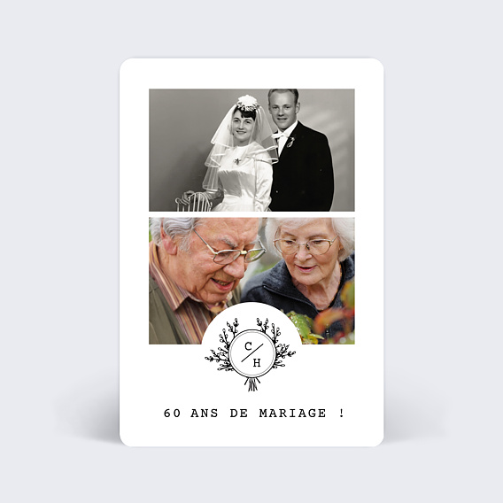 Invitation anniversaire mariage Tampon Rustique