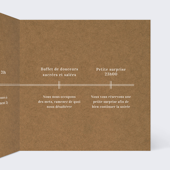 Invitation anniversaire mariage Bohème Intérieur Droit