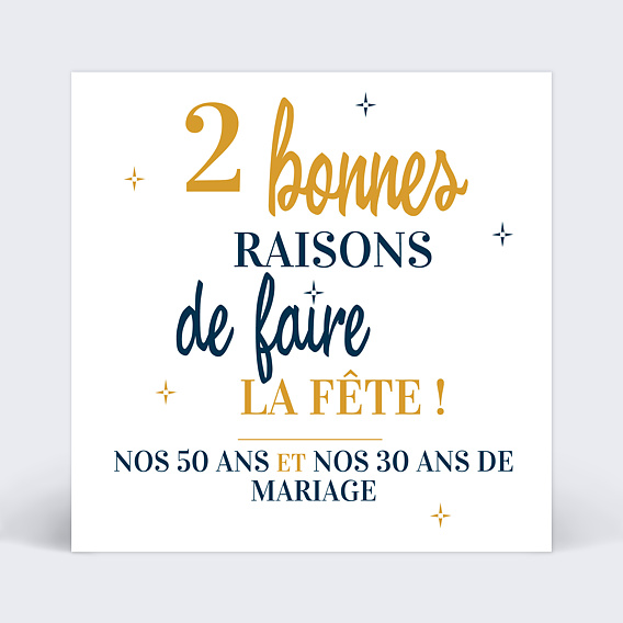 Invitation anniversaire mariage 2 en 1