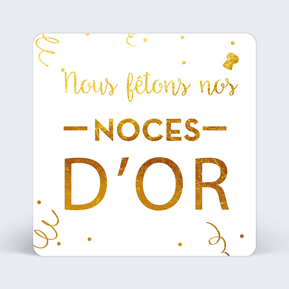 Invitation anniversaire mariage Fête Ocre