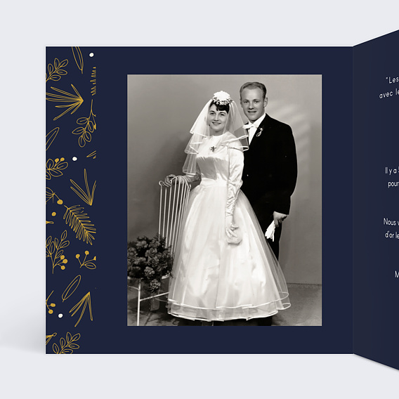 Invitation anniversaire mariage Champêtre Intérieur Gauche