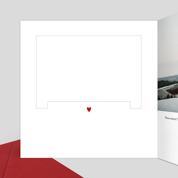 Invitation anniversaire mariage Découpe Love Letter Intérieur Gauche