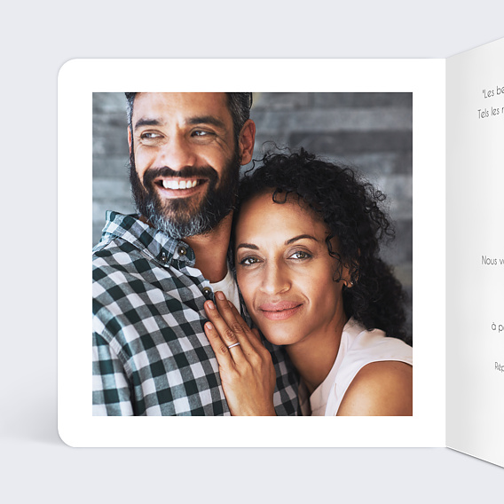 Invitation anniversaire mariage Oliviers Ocre Intérieur Gauche