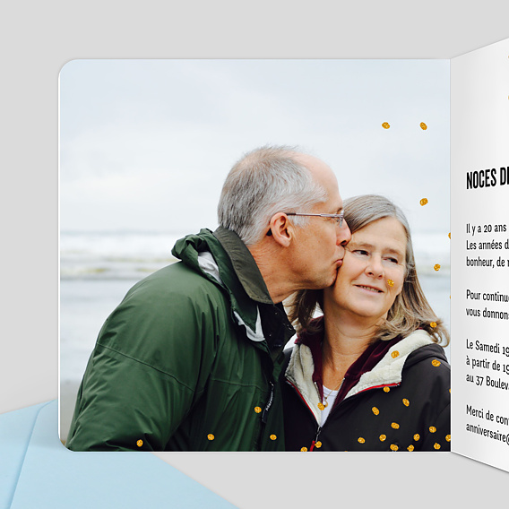 Invitation anniversaire mariage Poussière d'Étoiles Intérieur Gauche