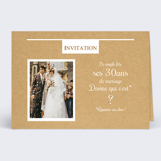 Invitation anniversaire mariage Devine Qui C’est