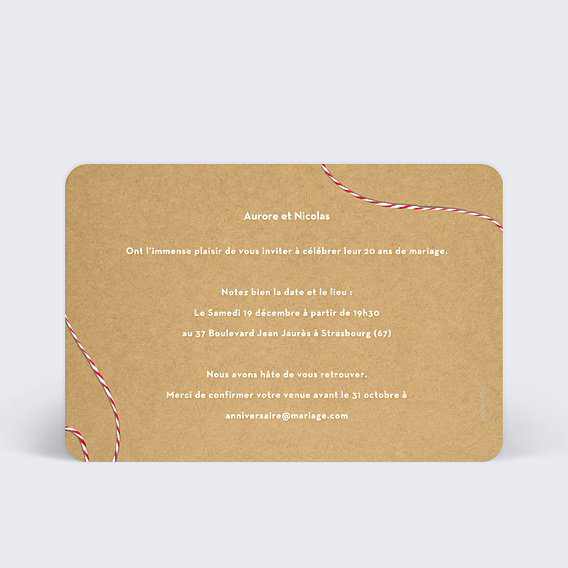 Invitation anniversaire de mariage Boarding Pass