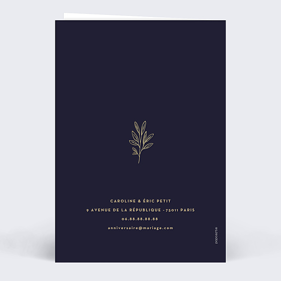 Invitation anniversaire de mariage Fleurs Ocre