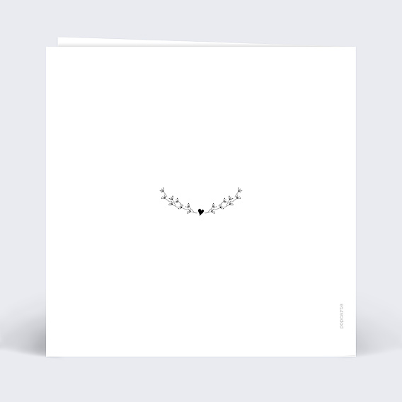 Invitation anniversaire de mariage Cœur Bucolique