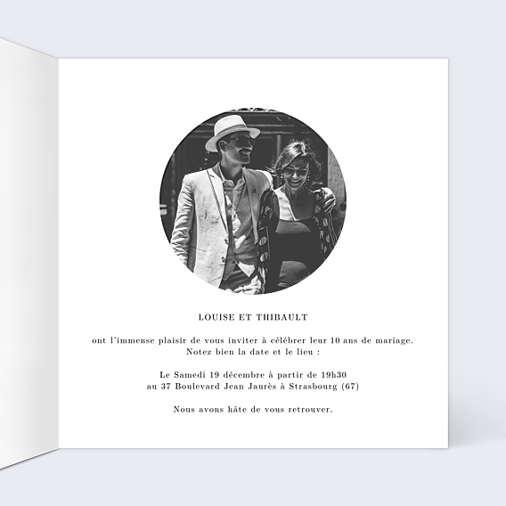Invitation anniversaire de mariage Découpe Couronnée