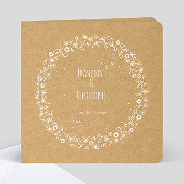 Invitation Anniversaire de Mariage Fleurs de printemps