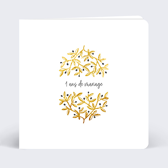 Invitation anniversaire mariage Oliviers Ocre
