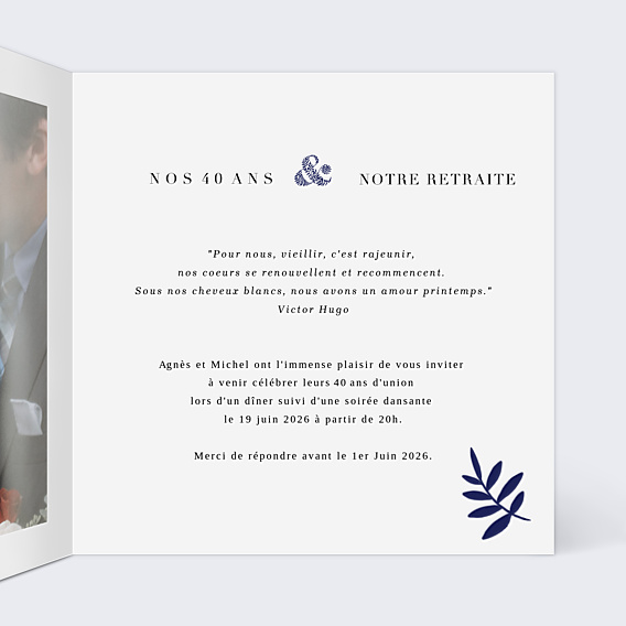 Invitation anniversaire de mariage Esperluette