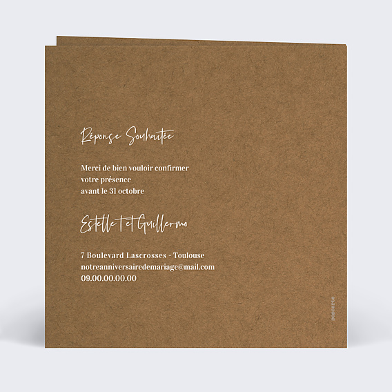 Invitation anniversaire de mariage Bohème