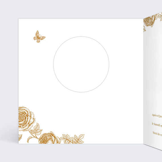 Invitation anniversaire mariage Découpe Baroque Intérieur Gauche