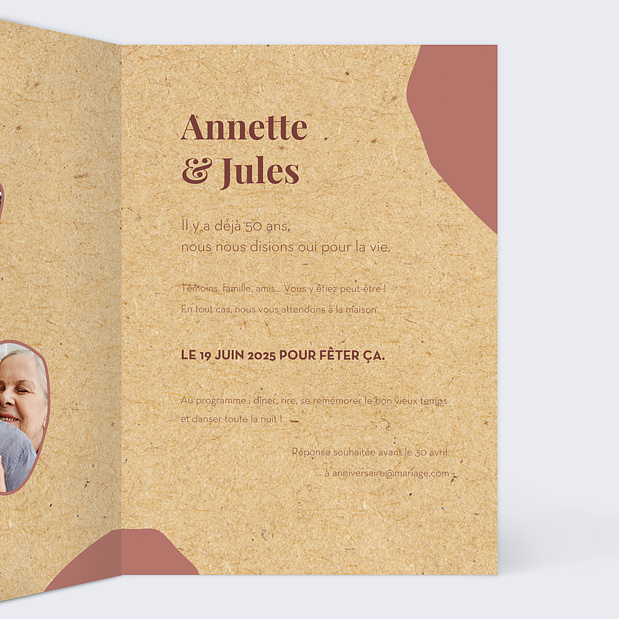Invitation Anniversaire de Mariage Timeline Romance Intérieur Droit