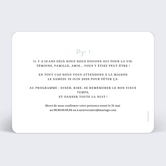 Invitation anniversaire de mariage Cinematic