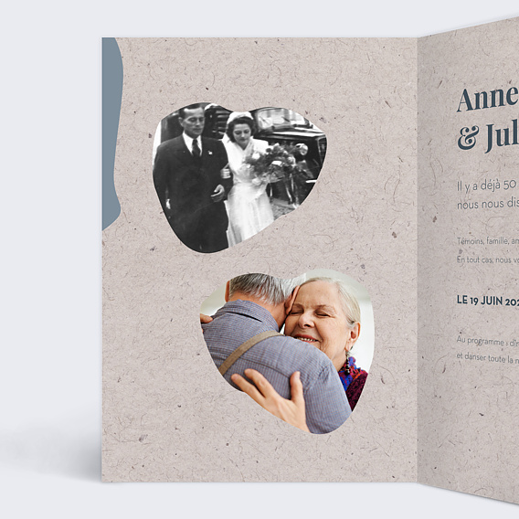 Invitation anniversaire mariage Timeline Horizon Intérieur Gauche