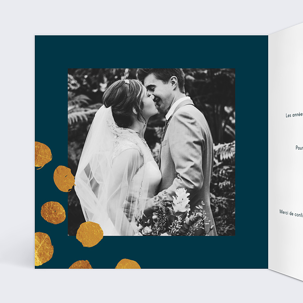Carte anniversaire de mariage Graphique chic Intérieur Gauche