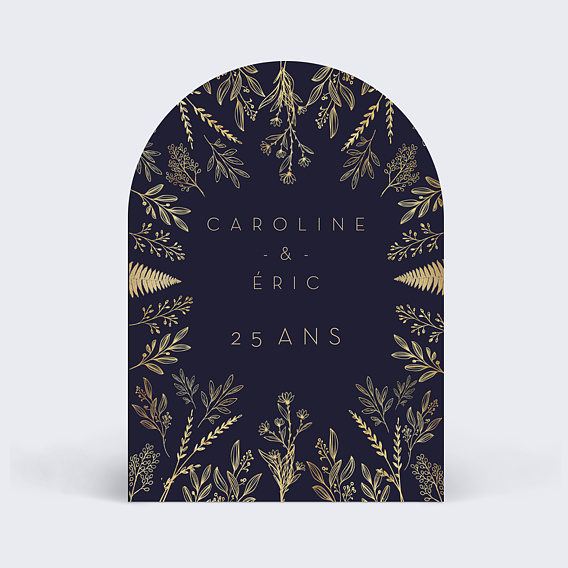 Invitation anniversaire mariage Fleurs Ocre